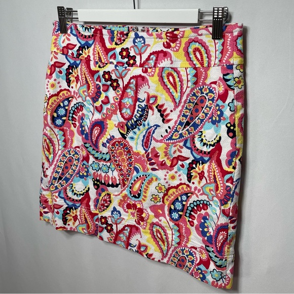 Talbots Pink Paisley A Line Textured Mini Skirt Women's Size 4P - Picture 6 of 12